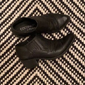 Subtle snakeskin booties